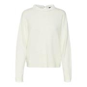 Pull fine maille, col broderie anglaise