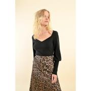 Pull encolure cœur et manches bouffantes