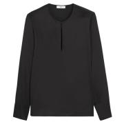 Blouse col rond en satin