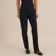 Pantalon droit, taille haute, maille stretch