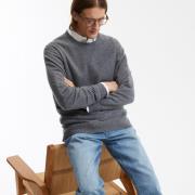 Pull col rond en cachemire, made in Europe