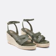 Espadrilles à talon compensé en cuir