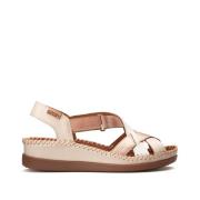 Sandales en cuir talon compensé