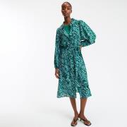 Robe longue imprimée manches ballons