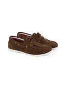 Chaussures bateau en cuir suède