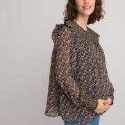 Blouse de grossesse volantée, imprimé fleurs