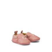 Chausson en cuir, motif fleurs