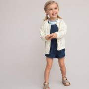 Gilet col rond boutonné en fine maille ajourée