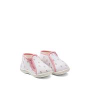 Chaussons zippés, motif fleurs