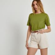 Short en denim, taille haute
