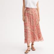 Jupe imprimée plissée, longue