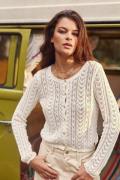 Cardigan col rond maille ajourée, MAELYS