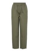 Pantalon droit frangé, taille haute