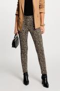Pantalon slim taille basse imprimé animalier