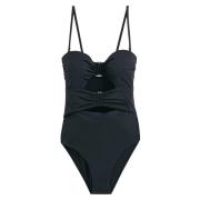 Maillot de bain 1 pièce bustier, découpes devant