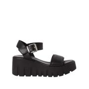 Sandales chunky compensées en cuir