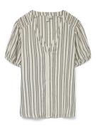 Blouse à rayures, col V