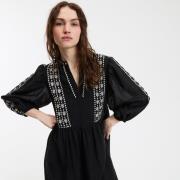 Robe évasée, longue, manches 3/4