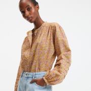 Chemise col rond manches bouffantes imprimé floral
