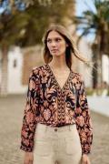Blouse fluide imprimée col V, BEDRA