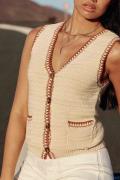 Gilet sans manches en maille coton, MADINA