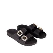 Mules doubles brides bijoux Barra