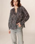 Blouse manches longues imprimé abstrait, PLATANE