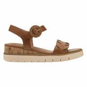 Sandales en cuir talon compensé