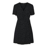 Robe courte imprimée, col V