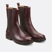 Boots chelsea à semelle crantée en cuir lisse
