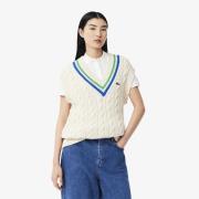 Pull tennis côtelé sans manches à col V