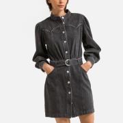 Robe courte en jean, boutonnée, ceinturée CHELSY