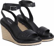Sandales compensées en cuir