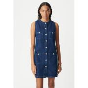 Robe droite courte en denim, sans manches