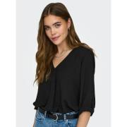 Blouse manches 3/4, col V
