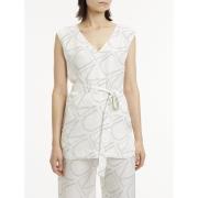 Blouse imprimée col v, sans manches