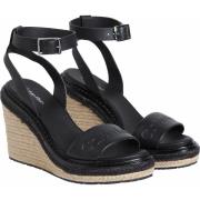 Sandales compensées en cuir