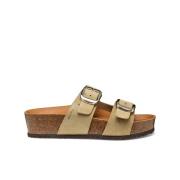 Mules compensées en cuir Brionia