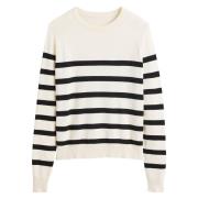 Pull basique col rond, manches longues, rayé