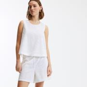 Top sans manches en broderie anglaise, col rond