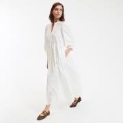 Robe évasée, longue, broderie anglaise