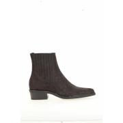Bottines pointues en cuir suède