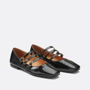 Ballerines babies en cuir verni triple brides