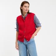 Cardigan boutonné, col rond, en grosse maille