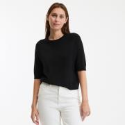 Pull col rond en fine maille, manches courtes