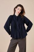 Blouse boutonnée col mao