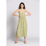 Robe mi-longue à bretelles, imprimée