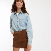 Chemise en denim pur coton, Signature MARLÈNE