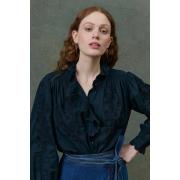 Blouse col montant à broderies, CORA