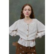 Cardigan avec broderies et lien de serrage, SANDYA